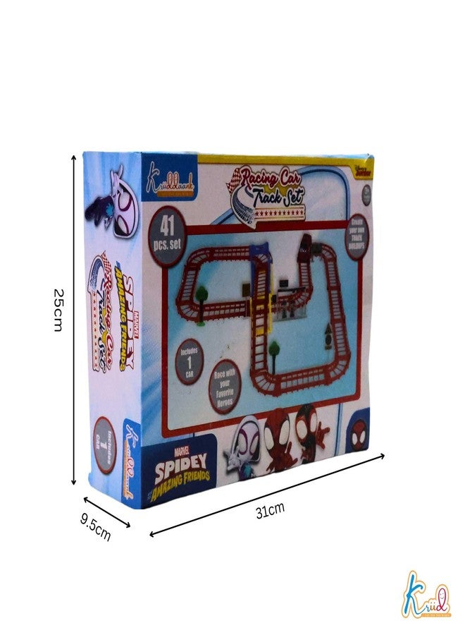 Kriiddaank Spiderman Mini Track Small (41 pcs) - Track Pieces Bridges & Roads, Roadway Signs, Traffic Cones, Race Adventure | Fun & Educational Toy for Kids | Safe, Engaging & Interactive Play - Image 2